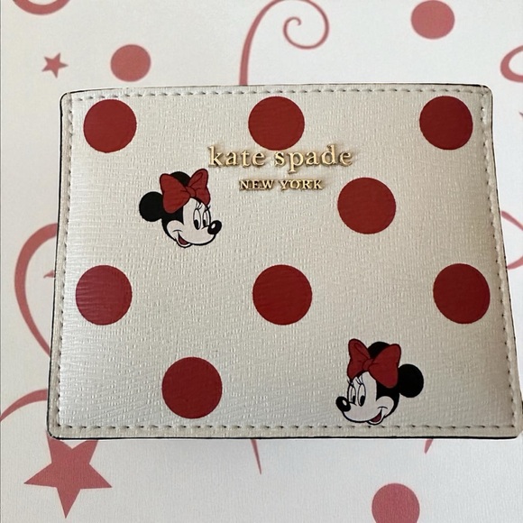 Kate Spade Red Polka Dot Minnie Mouse Wallet Collaboration with Disney - Picture 1 of 7